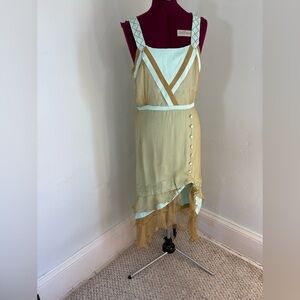 Nataya Age of Love Pale Aqua and Olive new! Vintage y2k Dress 1920s 30s